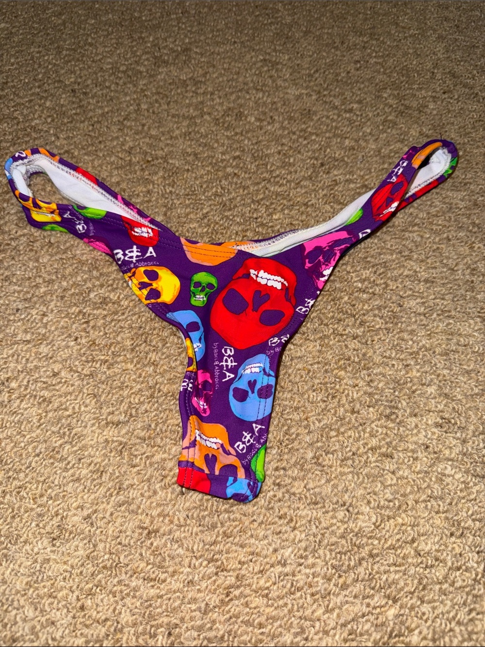 Skull-Print Bikini Bottom - S
